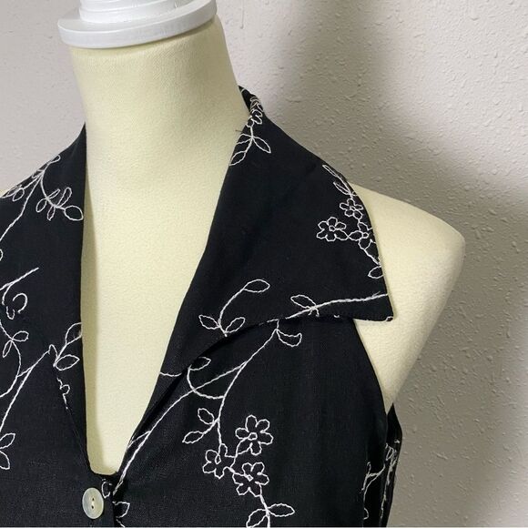 Vintage Coldwater Creek Linen/Cotton Blend Button Front Midi Dress Women Size P6 - Picture 8 of 15